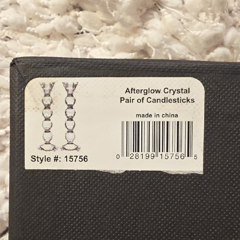 Shannon Afterglow Crystal Candlesticks Pair with Silver Accent Bands - Picture 12 of 13